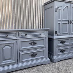 Refinished 2 Piece Vintage Drexel Dresser Set
