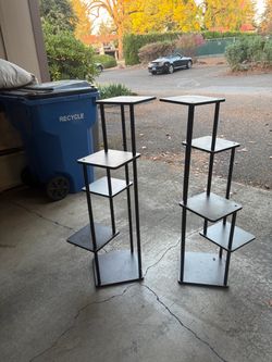 Black Metal Five-Tier Plant Stands The Indoor Plant Stand includes 6 shelves, 2 available one for $30, both for $50