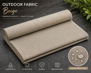 Outdoor Fabric Beige Waterproof – Upholstery Fabric (Sunbrella Style) NEW