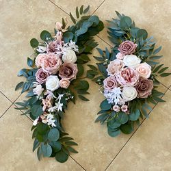 Artificial Dusty Rose Flowers Swag Set of 2 