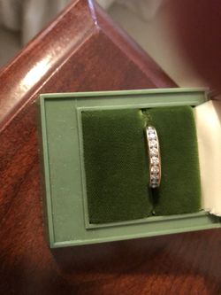 14K diamond band- 1/2 carat white diamonds size 6