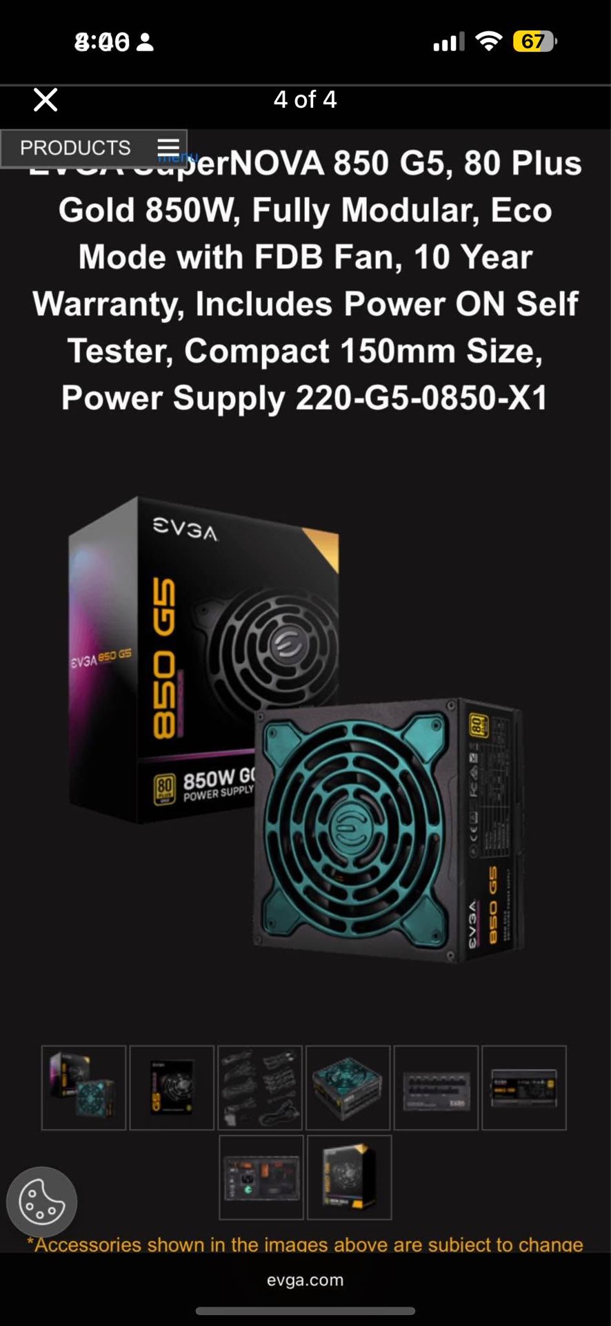 evga 850w gold power supply