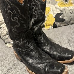 Square Toe Ostrich Boots