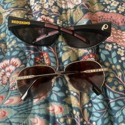 Burberry Sunglasses And Washington Redskins Sunglasses Both Together For 50.00