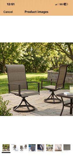 !!New!!Set of 2 Padded Sling Swivel Rocker Patio Chairs
