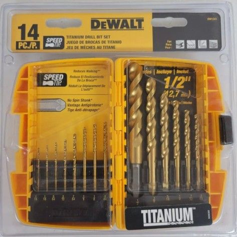 DEWALT 14PC TITANIUM DRILL BIT SET
