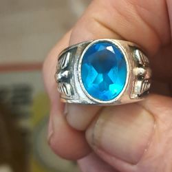 Sterling Silver Gemstone Ring Size 8