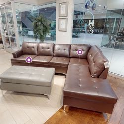 Faux Leather Sectional