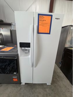 Whirlpool new refrigerator white 33” wide