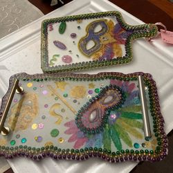 Mardi Gras  Cutting Board  O A Serving Tray