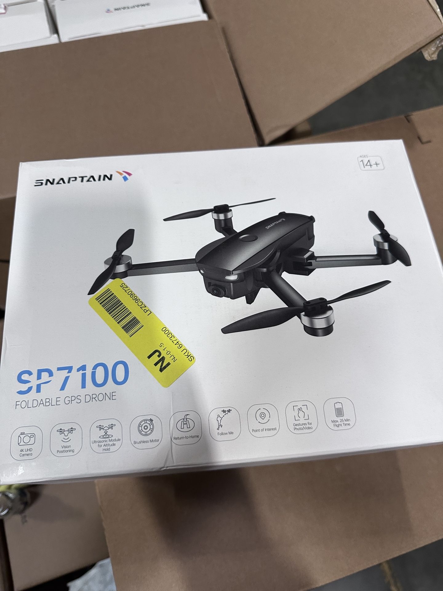 SNAPTAIN SP7100 Foldable GPS Drone for Adults, 4K HD Video, Smart Return to Home Quadcopter, Black