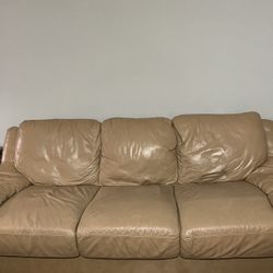 Real Leather Sofa  425 If Picked Up Today 
