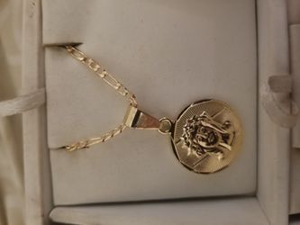 Cadena con dige de Cristo de oro laminado