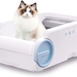 Automatic Cat Litter Box with Anti-Pinch Safety, Odor-Free Design, App Remote Control, and Open Structure for Stress-Free Use—Helps Cats Adapt Quickly
