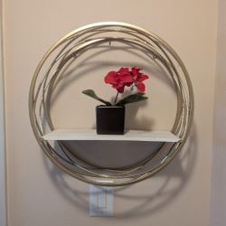 Gold Metal Circle Wall Shelf