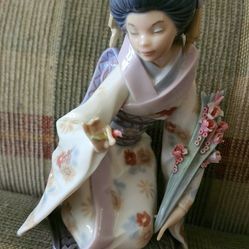 LLADRO GEISHA GIRL FIGURINE #1450 KIYOKO MADE IN SPAIN - NO BOX