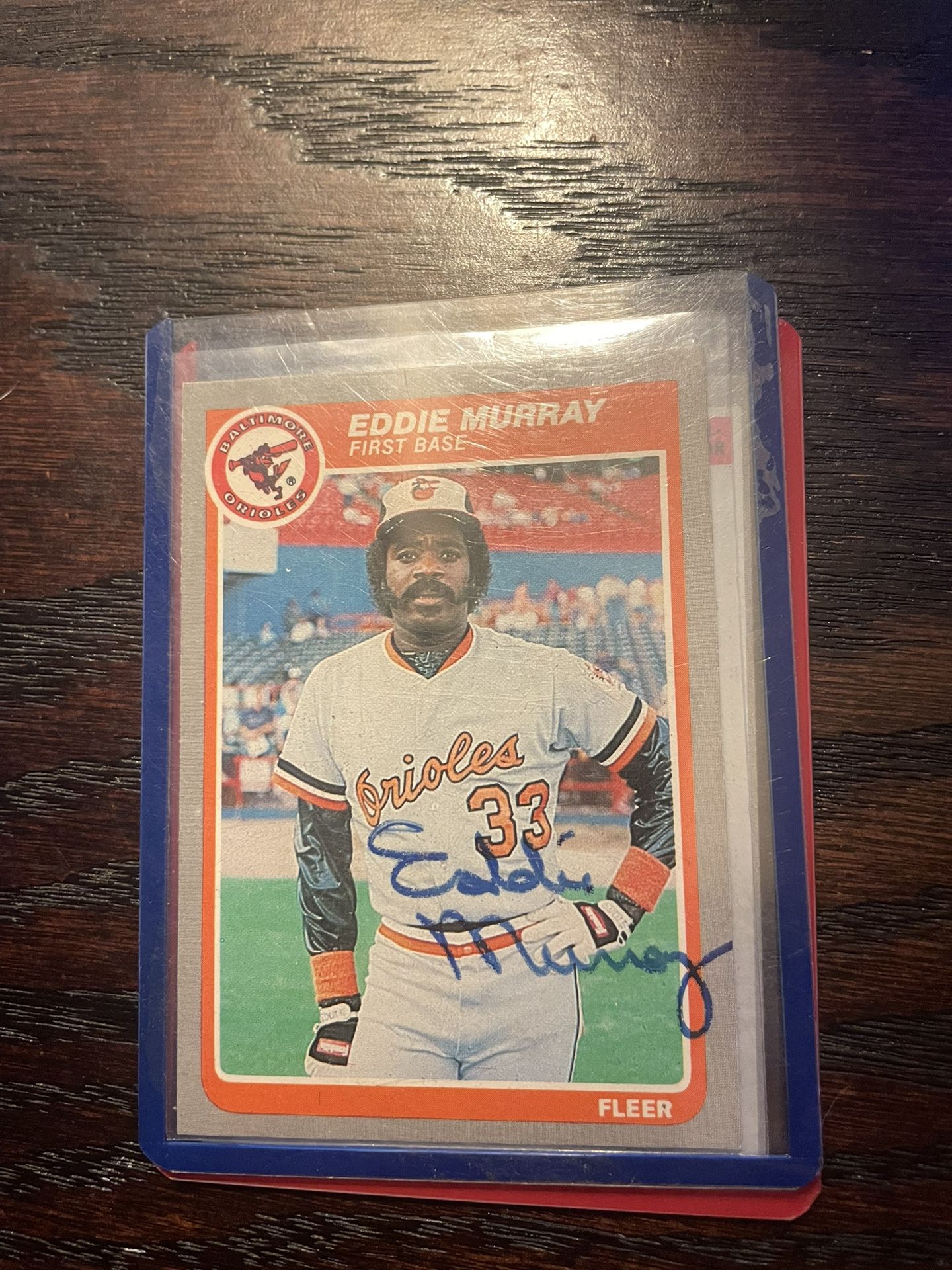 1985 Fleer Eddie Murray Autographed Baseball Card