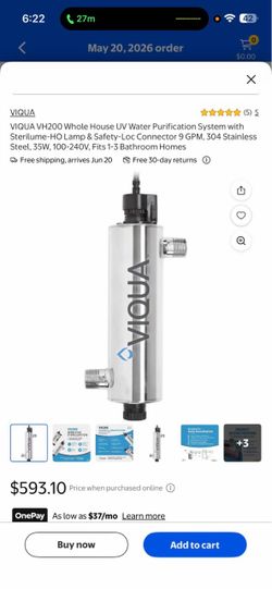 VIQUA VH200 whole-house UV water purification system