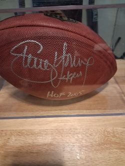 Steve Young autograph Ball and 24 pages of Sports Cards