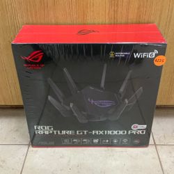 ASUS REPUBLIC OF GAMERS ROG RAPTURE GT-AX11000 PRO WIFI 6 TRI-BAND GAMING ROUTER.