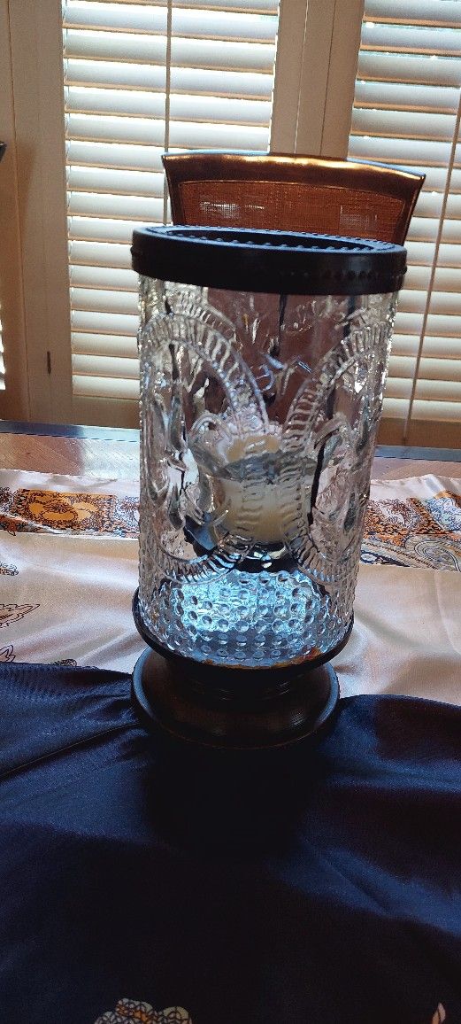 Two Piece Cut Glass Candle Holder