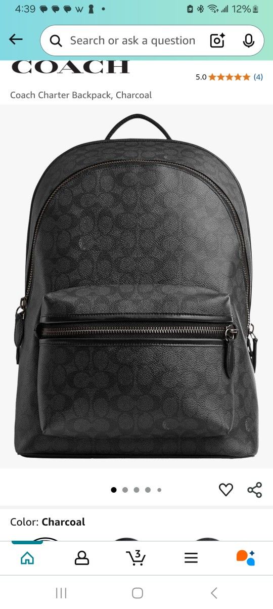 Coach Leather Back Plack