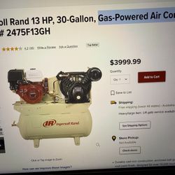 Ingersoll Rand 2475 Air Compressor 