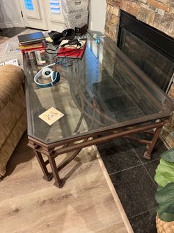 Elegant Glass Top Console / Sofa Table