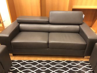 Grey Bonded Leather Sofa Loveseat and Chair set