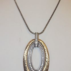 Brighton Necklace Gold/Silver Tone W/Rhinestones