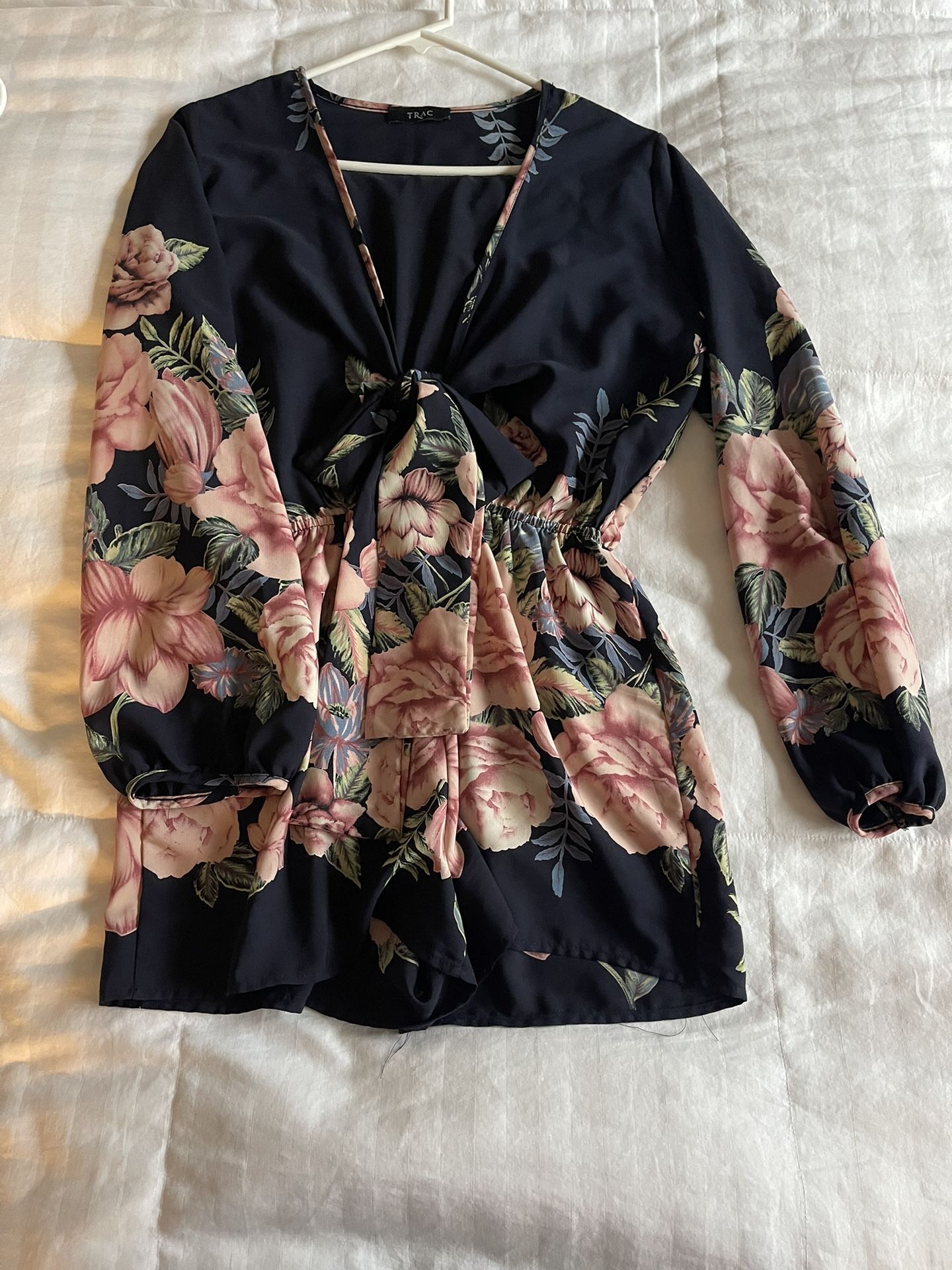 Dark Blue Flora. Jumpsuit