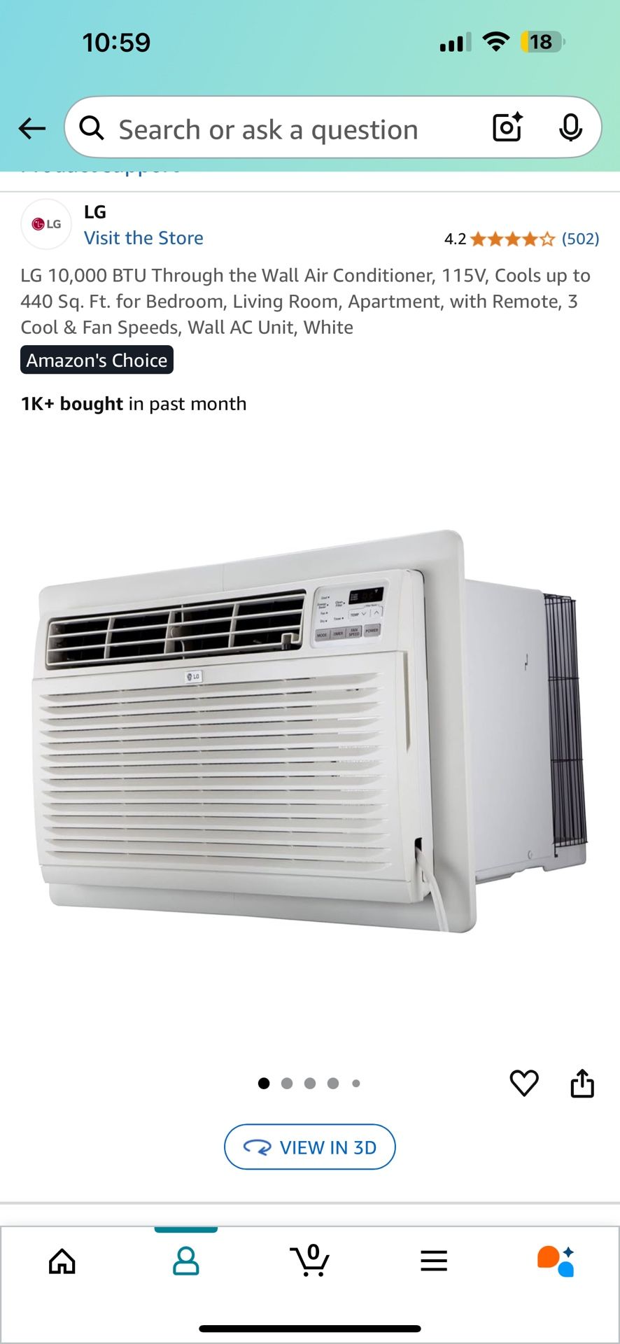 LG 10,000 BTU Through the Wall Air Conditioner