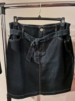 Belted Denim Skirt