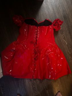 Red vinyl corset Minnie dress size 2x