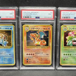 1999 POKEMON JAPANESE CD PROMO CHARIZARD BLASTOISE VENUSAUR SEQUENTIAL PSA 9 3x 