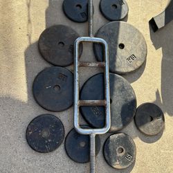 Tricep/bicep Bar With Weights 