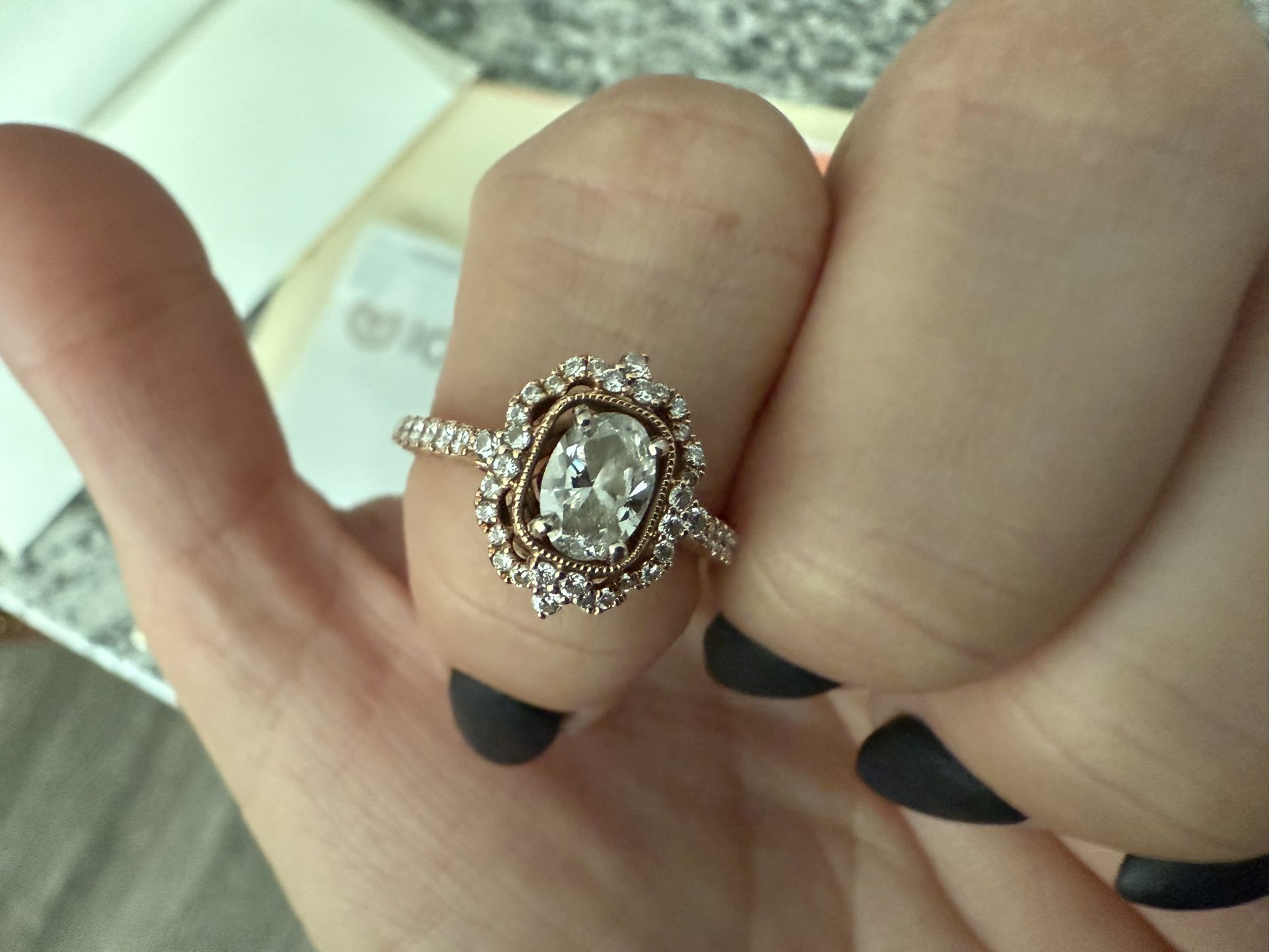 Stunning Shane Co Rose Gold Engagement Ring - Like New!