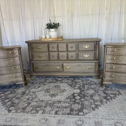 🤎 dresser set nightstands 2 drawers 8 eight bedroom brown seadrift cajonera 