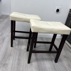 Leather/Wood Bar Stools