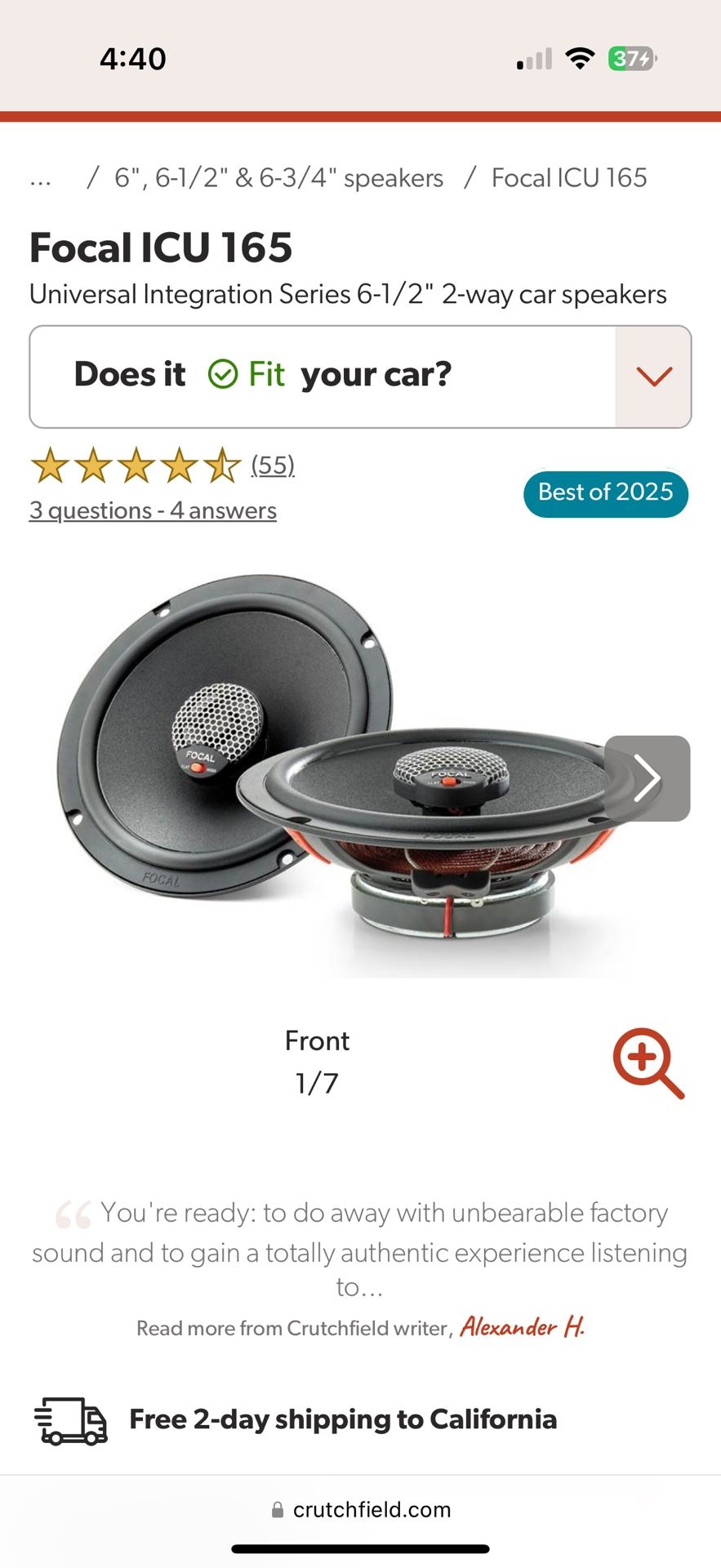 Focal ICU 6.5” Door Speakers