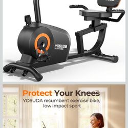 YOSUDA Recumbent Exercise Bike for Adults Seniors with Quick Adjust Seat, 350LB Capacity & 16-level Resistance, Sliver
