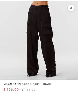 Satin Cargo Pant (black)
