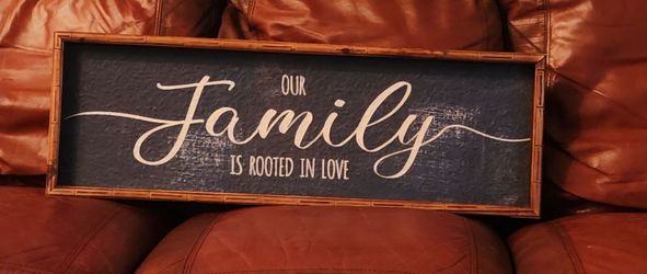 Our Family Is Rooted In Love Framed Wood Sign