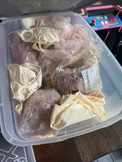 Pink and tan party supplies