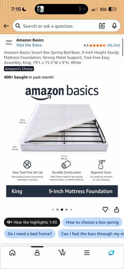 King Size Metal Boxspring w/cover