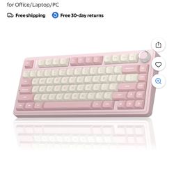 F75 75% Wireless Mechanical Keyboard, Hot Swappable Pink Creamy Keyboard