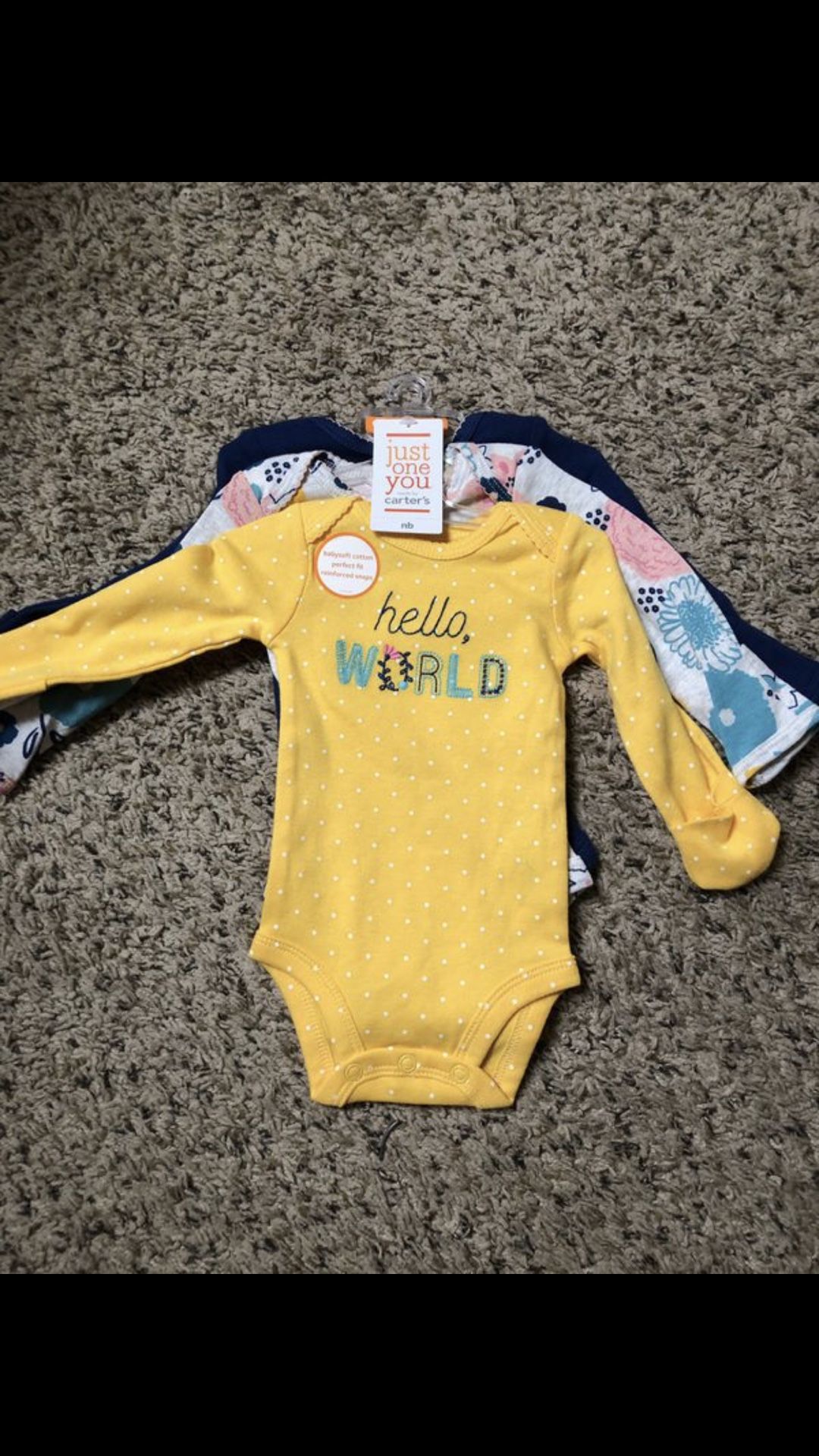 New long sleeve newborn onesies.