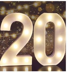 Light Up Number 20 For Table Decoration