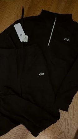 ALO QUARTER ZIP BLACK SET SIZE MEDIUM