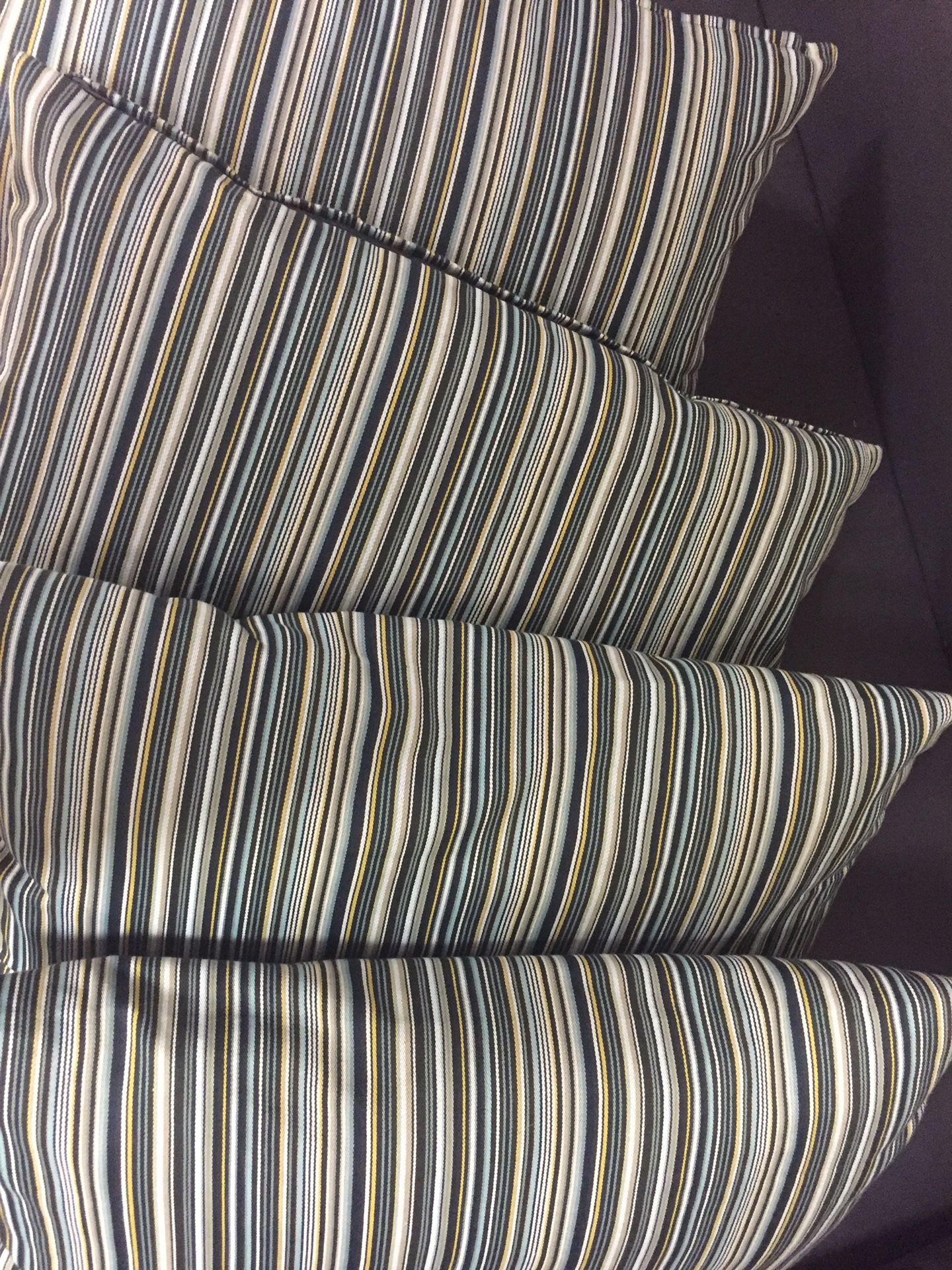 4 striped pillows. 24in x 12in